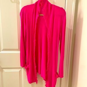 Lilly Pulitzer hot pink open sweater,